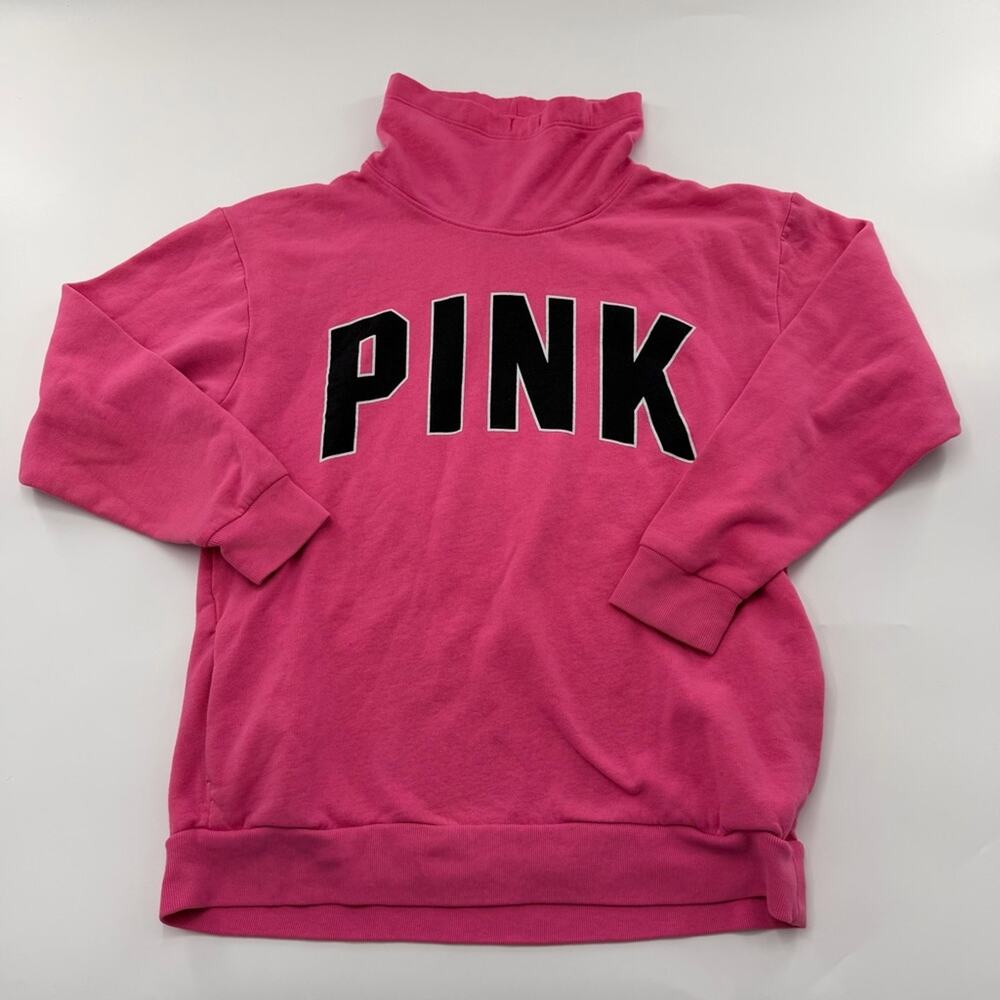 PINK Victoria’s Secret Pullover Mock Neck Sweatshirt XS Oversized Fit Y2K